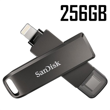 SanDisk iXpand Luxe USB-C/Lightning USB Stik - 256GB