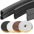 Selvklæbende EPDM-tætningsliste til døre og vinduer - 5m, 9x6mm - Sort