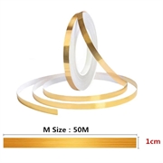 Selvklæbende, vandtæt, dekorativ forseglingstape - 1cm x 50m - guld