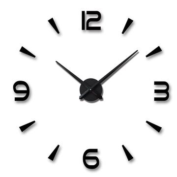 Selvklæbende Vægur med Løse 3D Tal - 70 til 120 cm - Sort