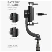 Selfie Stang med Gimbal Stabilisator og Tripod Stativ L08