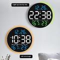 Lydløst Digitalt LED-Vægur med Temperatur- & Fugtighedsvisning, Natlys og Fjernbetjening