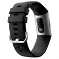 Fitbit Charge 3 Silikone Armbånd med Stik - Sort