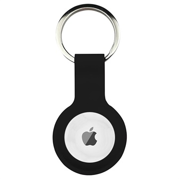 Apple AirTag Silikone Cover med Nøglering - Sort