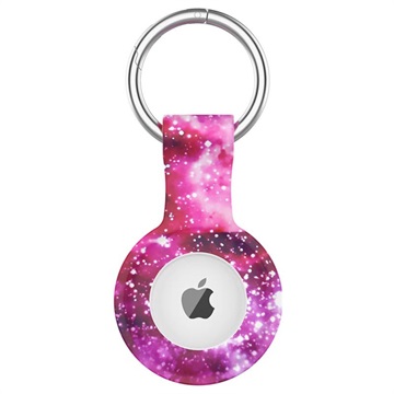Apple AirTag Silikone Cover med Nøglering - Galakse