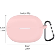 Huawei FreeBuds Pro 5 Silikone Cover med Karabinhage - Pink