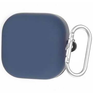 Samsung Galaxy Buds 4/Buds 4 Pro Silikone Cover med Karabinhage - Mørkeblå