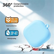 Samsung Galaxy Buds 4/Buds 4 Pro Silikone Cover med Karabinhage - Sky Blå