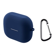 Samsung Galaxy Buds3/Buds3 Pro Silikone Cover med Karabinhage - Mørkeblå