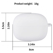 Xiaomi Redmi Buds 8 Pro Silikone Cover med Karabinhage - Hvid