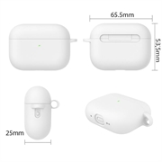AirPods Pro 3 silikoneetui med karabinhage og rengøringspen - hvid