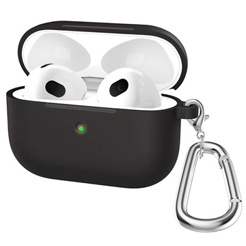 AirPods 3 Silikonecover med Nøglering A060 - Sort