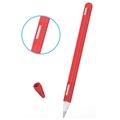 Apple Pencil (2nd Generation) Silikone Cover med Cap - Rød