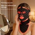 Silikone-ansigtsapparat / LED-lysterapi-maske til ansigt og hals - sort