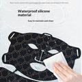 Silikone-ansigtsapparat / LED-lysterapi-maske til ansigt og hals - sort