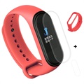 Xiaomi Mi Band 4 Silikone Wristband & TPU Beskyttelsesfilm - Rød