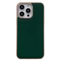 Silky Series iPhone 14 Pro Max Læder Dækket Cover - Grøn