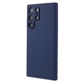 Silky Samsung Galaxy S22 Ultra 5G Silikone Cover - Mørkeblå
