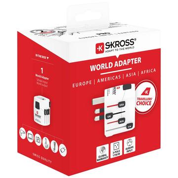 Skross 4-i-1 World Travel Adapter Pro - hvid
