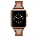 Apple Watch Series SE/6/5/4/3/2/1 Slim Læder Rem - 44mm, 42mm - Kaffe