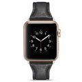 Apple Watch Series 8/SE (2022)/7/SE/6/5/4/3/2/1 Slim Læder Rem - 41mm/40mm/38mm - Sort
