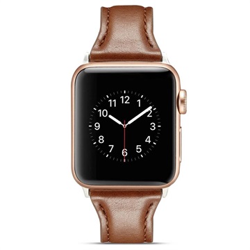 Apple Watch Series 9/8/SE (2022)/7/SE/6/5/4/3/2/1 Slim Læder Rem - 41mm/40mm/38mm