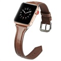 Apple Watch Series 9/8/SE (2022)/7/SE/6/5/4/3/2/1 Slim Læder Rem - 41mm/40mm/38mm - Kaffe