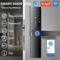Intelligent elektronisk dørlås med fingeraftryk, adgangskode, IC-kort og styring via Tuya-appen - låsekrop på 17cm