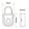 Smart hængelås med fingeraftryk og elektronisk nøgle - hvid