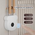 Smart hængelås med fingeraftryk og elektronisk nøgle - hvid