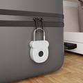 Smart hængelås med fingeraftryk og elektronisk nøgle - hvid