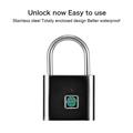 Smart hængelås med fingeraftrykslås - sort