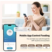 Smart WiFi automatisk maddispenser til hunde og katte - 4l - Hvid