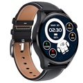 Smartwatch med Læderrem M103 - iOS/Android (Open Box - Fantastisk stand) - Sort