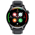 Smartwatch med Læderrem M103 - iOS/Android (Open Box - Fantastisk stand) - Sort
