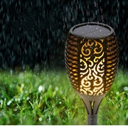 Udendørs LED lampe m/solceller - 96 LED lys - Vandtæt - 4 stk.