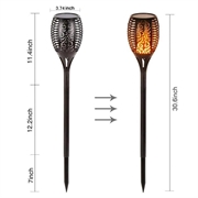 Udendørs LED lampe m/solceller - 96 LED lys - Vandtæt - 4 stk.