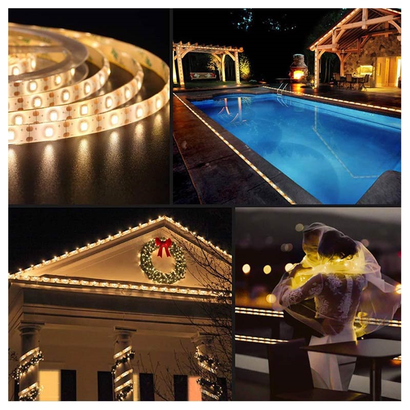 Solar LEDStrips med Lys og 2 Arbejdsmetoder 3m Farverig