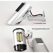 Solcelledrevet dummy-sikkerhedskamera med blinkende LED