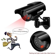 Solcelledrevet dummy-sikkerhedskamera med blinkende LED - sølv