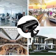 Solcelledrevet dummy-sikkerhedskamera med blinkende LED - sølv