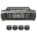 Solcelledrevet trådløst dæktryksovervågningssystem med LCD-skærm og 4 eksterne sensorer
