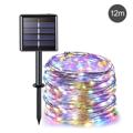 Solar Vandtæt IP67 LED Fe-Lyskæde - 12m - Farverig