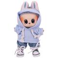 Ensfarvet hættetrøje til Labubu minifigur 17cm - Lilla