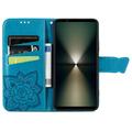 Sony Xperia 1 VI Butterfly Series Flip Cover med Pung - Blå