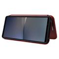 Sony Xperia 1 VI Flip Cover - Karbonfiber - Brun