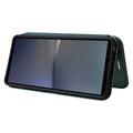Sony Xperia 1 VI Flip Cover - Karbonfiber - Grøn