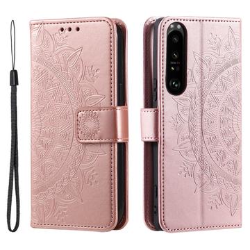 Sony Xperia 1 VI Mandala Series Etui med Pung - Rødguld
