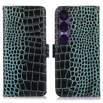 Sony Xperia 1 VII Crocodile Series Læderpung med RFID