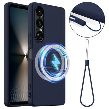 Sony Xperia 1 VII Liquid Silikone Cover - MagSafe Kompatibel - Mørkeblå